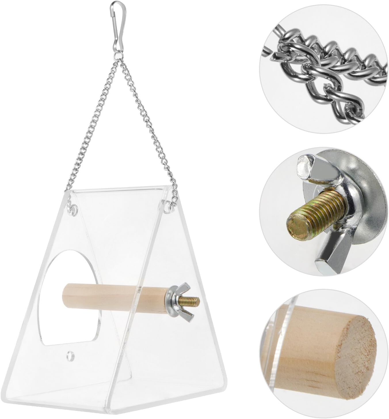 FAVOMOTO Acrylic Hanging Triangle Bird Feeder with Sucker Outdoor Bird