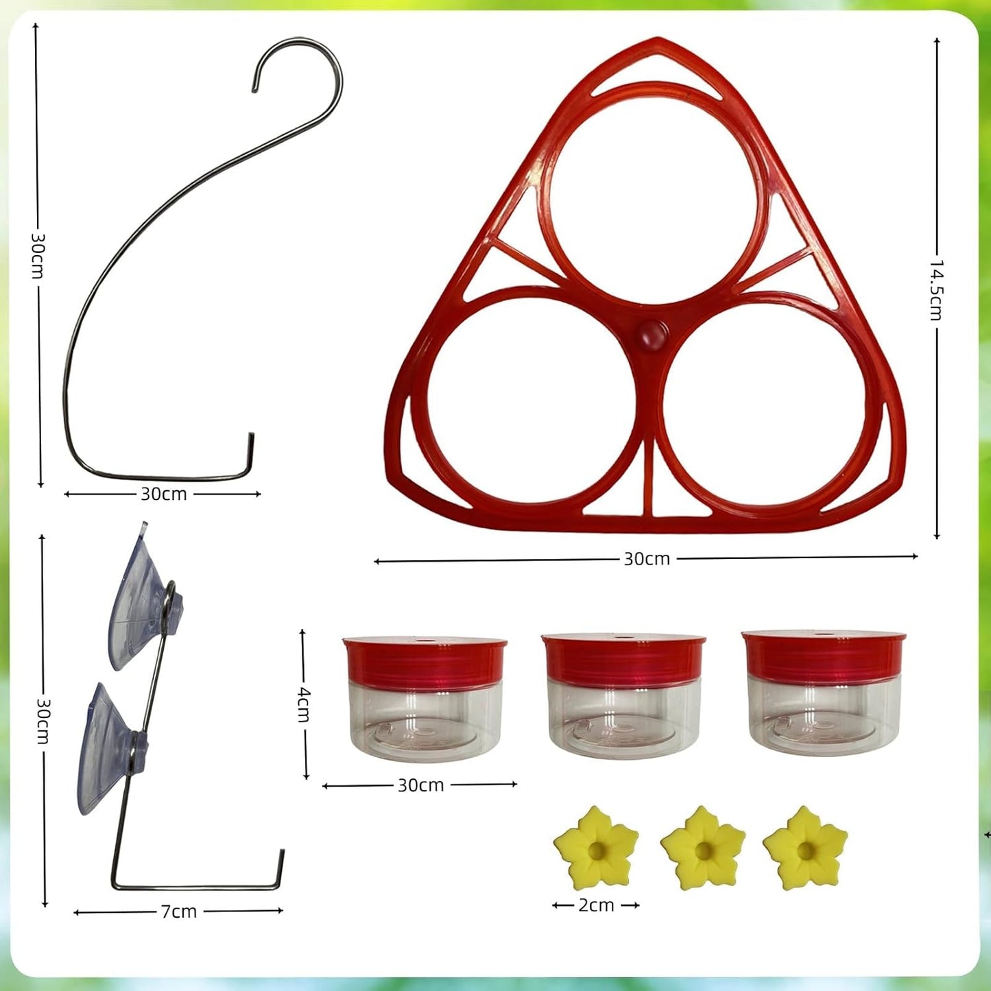 Hummingbird Feeder, 3Pcs Mini Flower Hand Held/Hanging Hummingbird Feeder, Hanging Humming Wild Bird Feeders for Outdoor Supplies