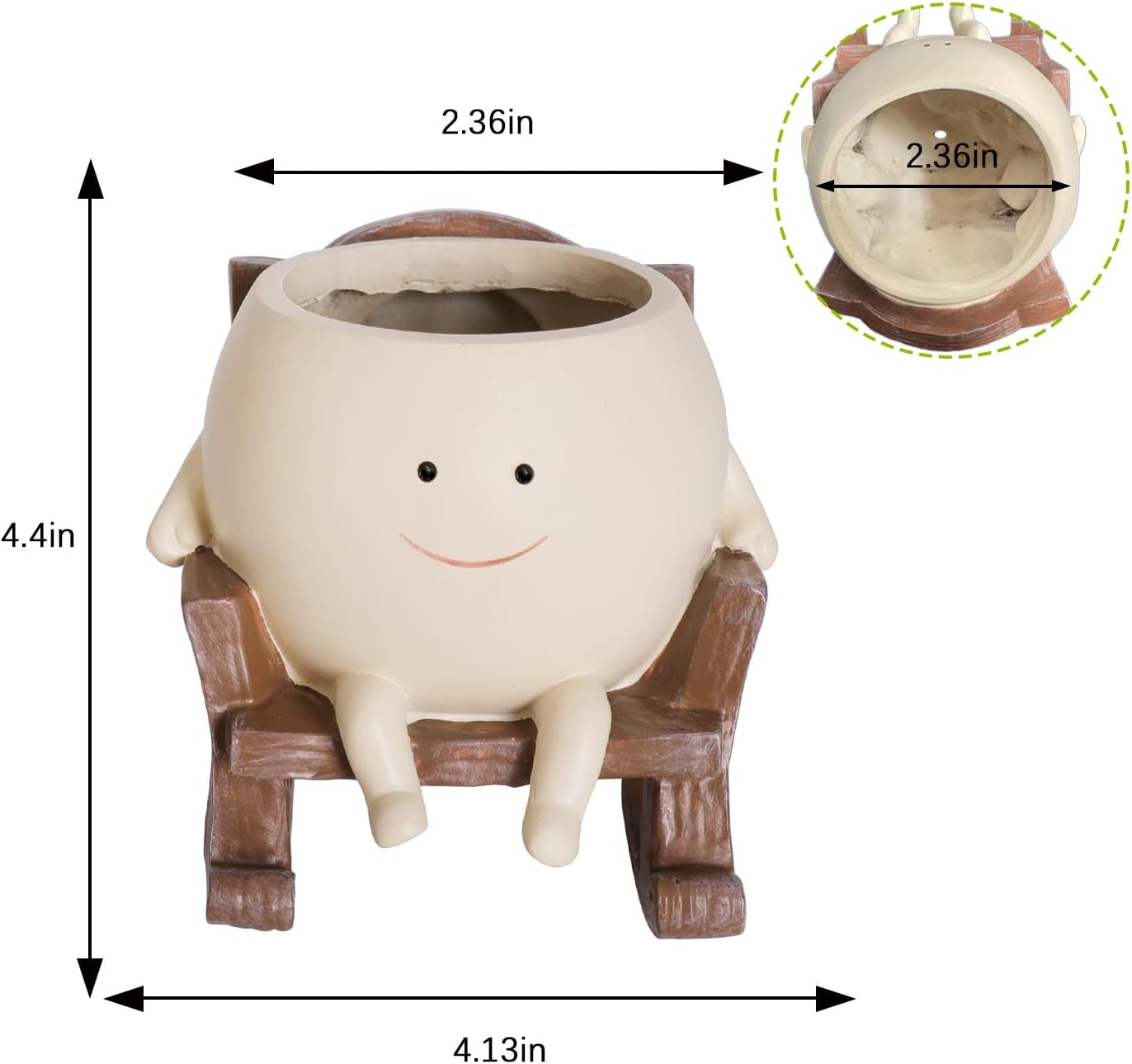 Smily Face Planter Pot Cute Resin Flower Head Planters for Indoor Outd