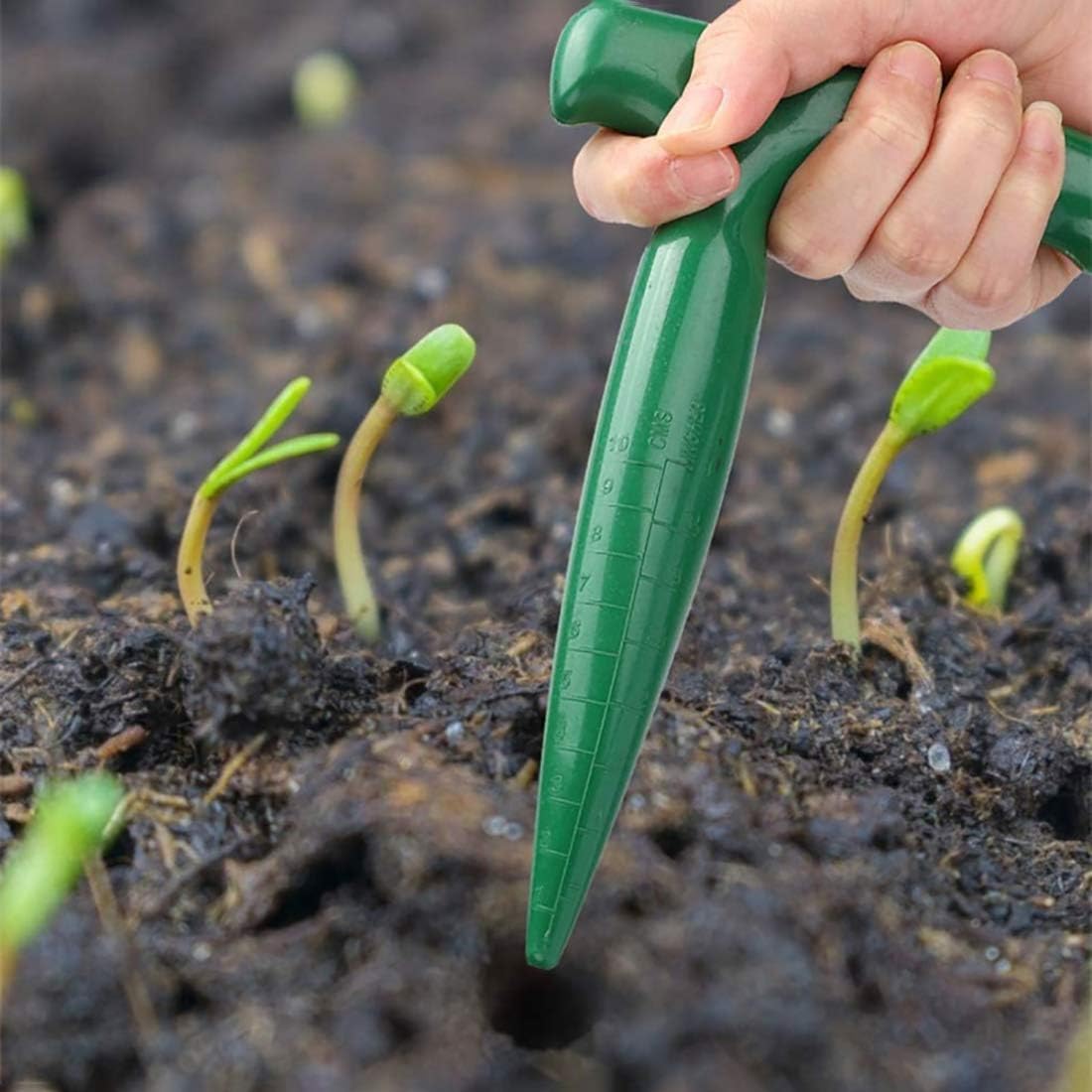 4 Pack Adjustable Hand Hold Sowing Seeds Dispenser, Seedlings Dibber a