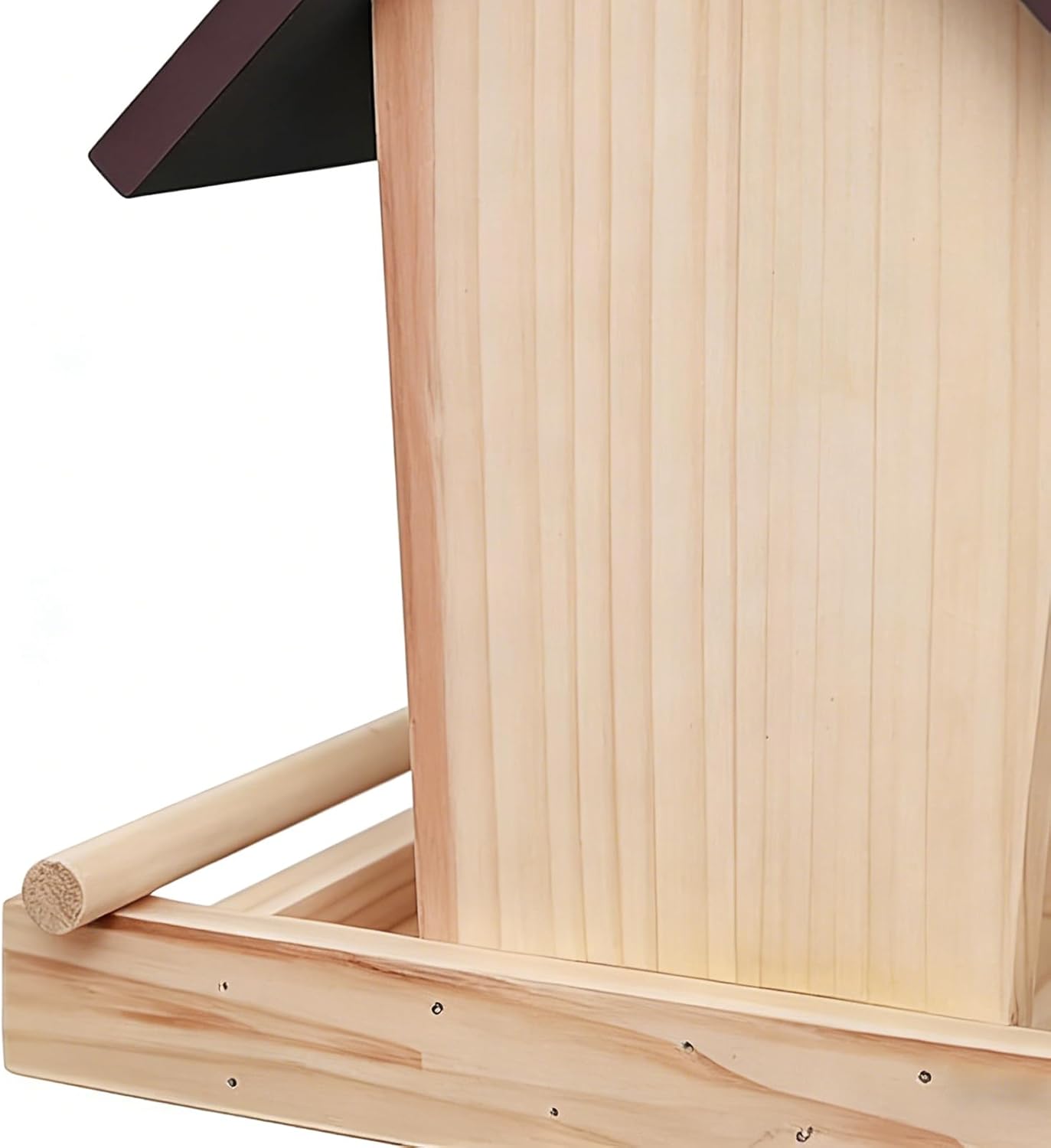 Wooden Bird Feeder, Treat Bowl with Standing Pole, Top Rope Hanging Bird House Feeder, Outdoor Accessory for Balcony Patio Garden Backyard Fence Birds Watching Pet Lover Wildlife Viewing