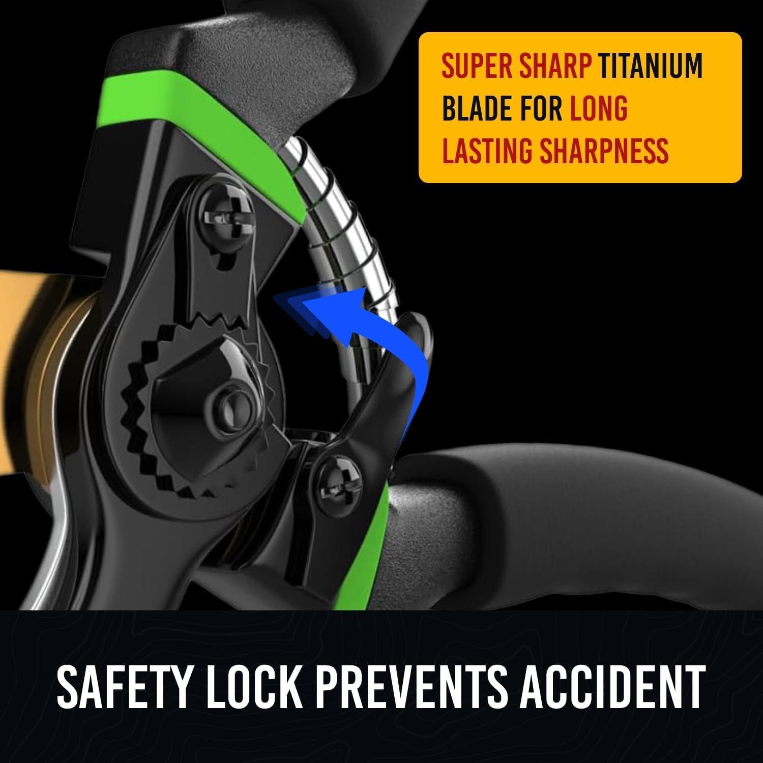 Ultra Sharp Japanese Steel Pruning Shears - Cuts 3X Easier, Weak Hand 
