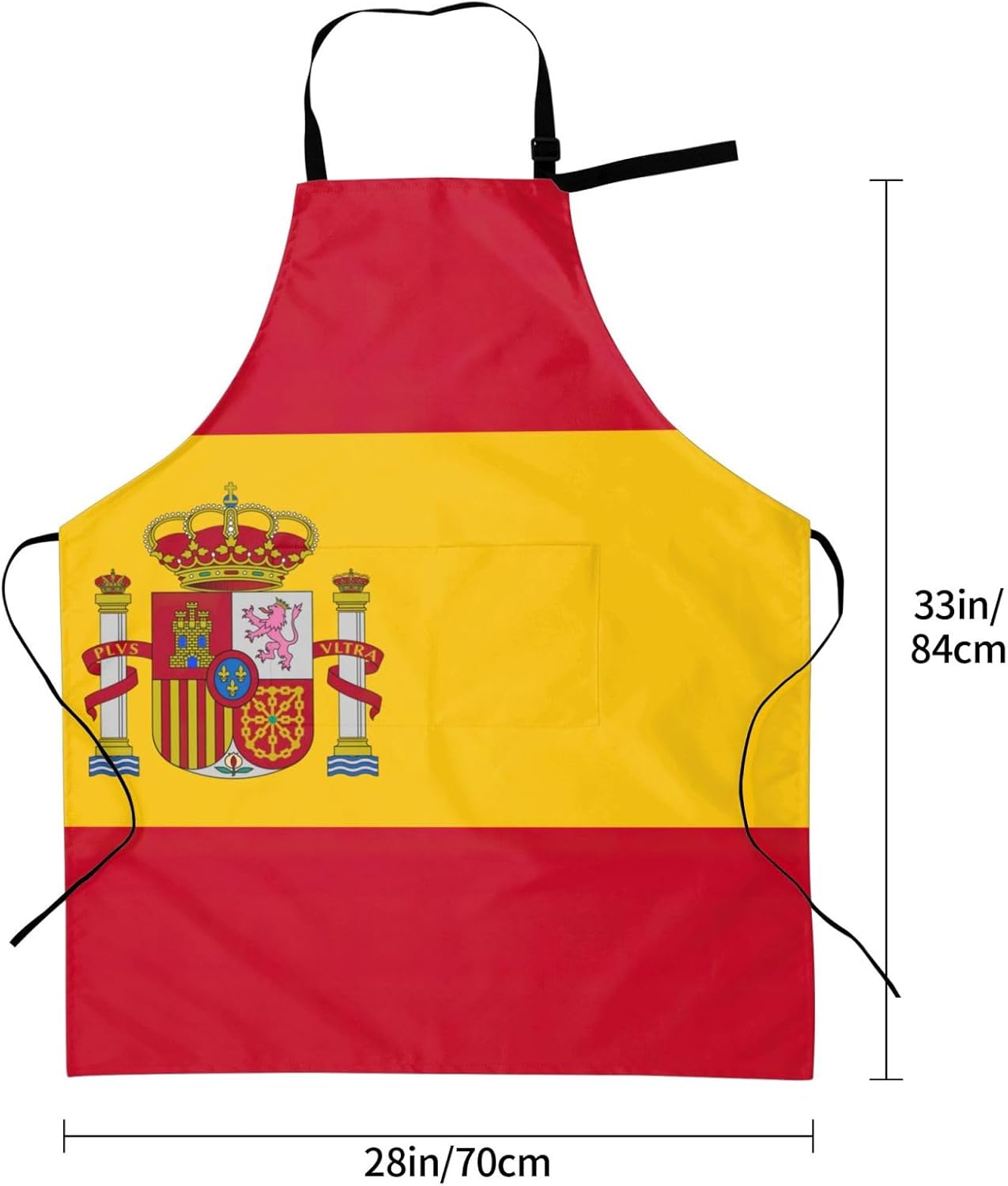 Spanish flag print Waterproof chef's apron with pocket apron for kitch