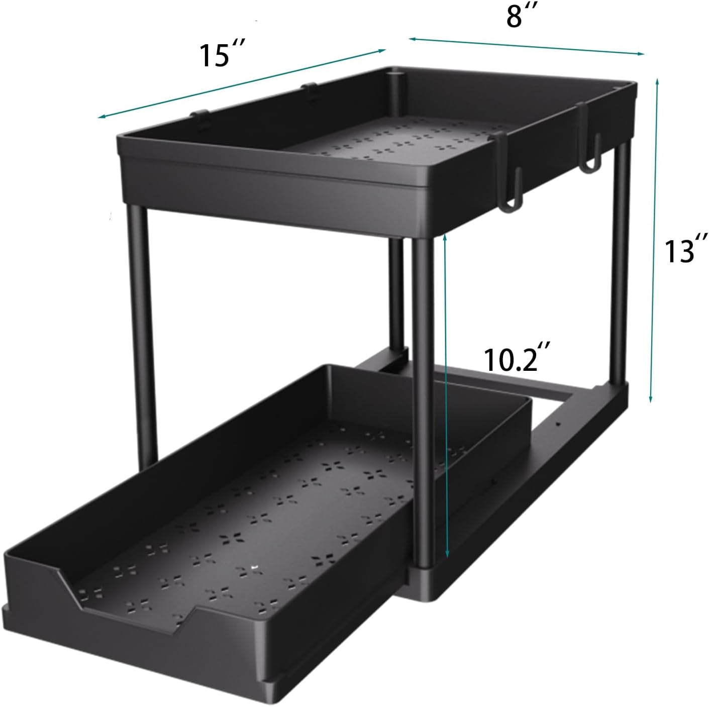 DEKAVA Under Sink Organizer 2 Pack, Bathroom Cabinet Organizer, 2 Tier