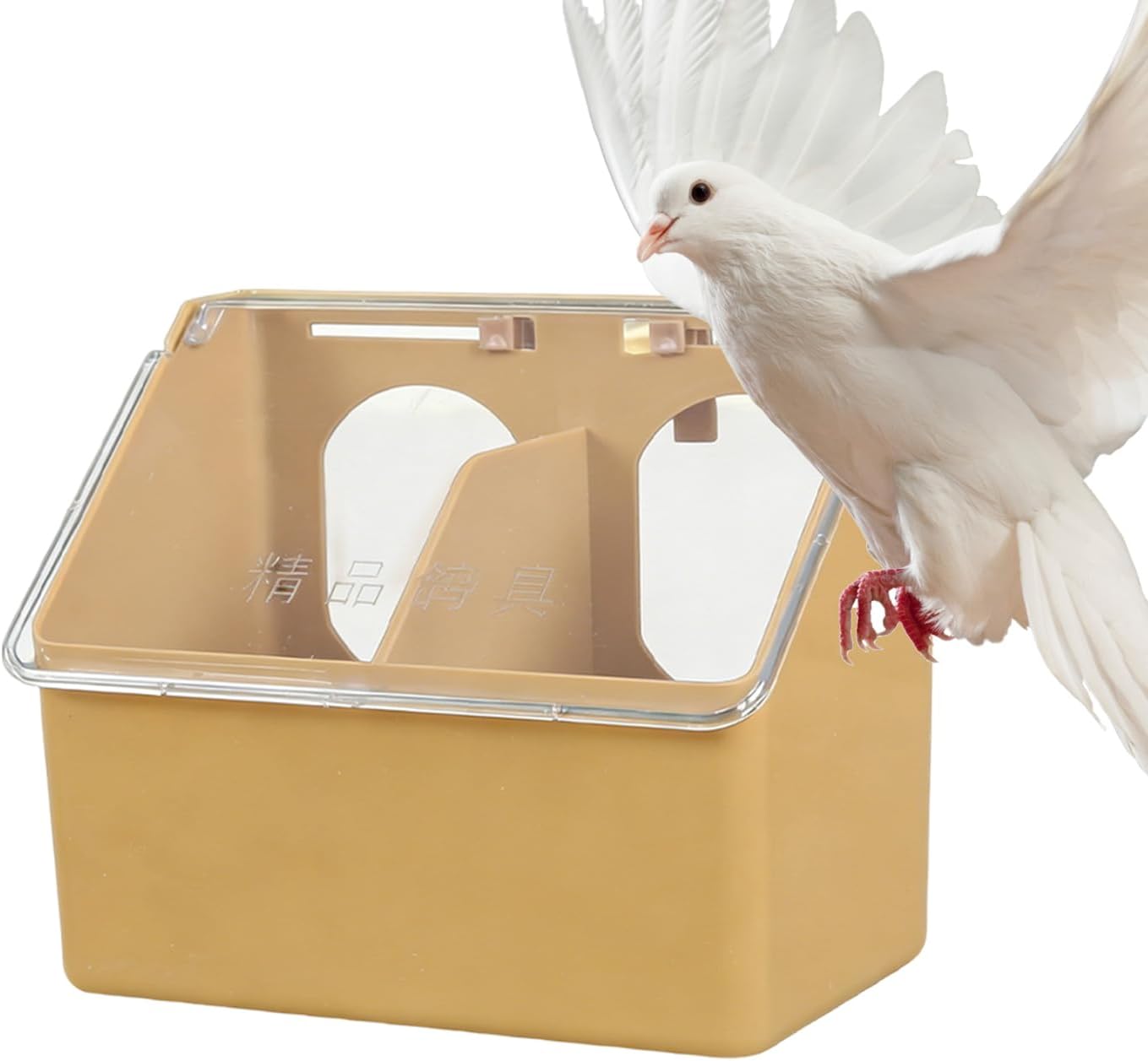 Outdoor Bird Feeder | Double-Hole Dispenser,Pigeon Feeding Box with Cover,for Parakeet Parrot Chicken Quail Poultry Indoor Outdoor Garden Backyard Farm