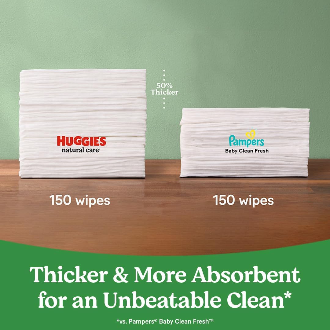 Huggies Natural Care Sensitive Baby Wipes, Unscented, Hypoallergenic, 