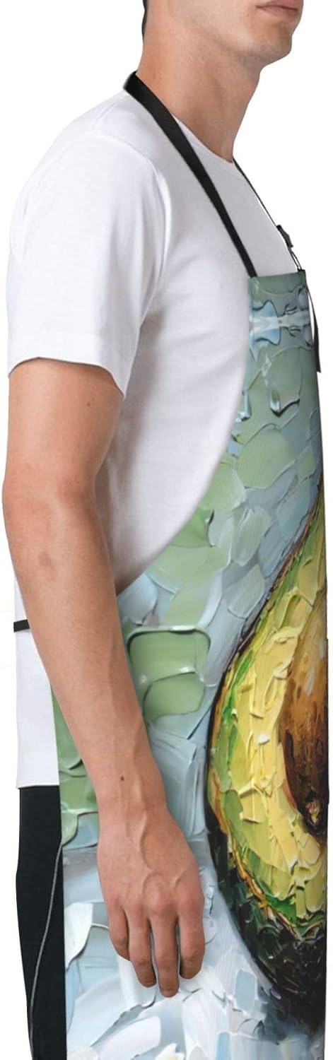 Avocado Print Laundry apron 28x33 In Waterproof Kitchen Apron with Pockets for Cooking Baking