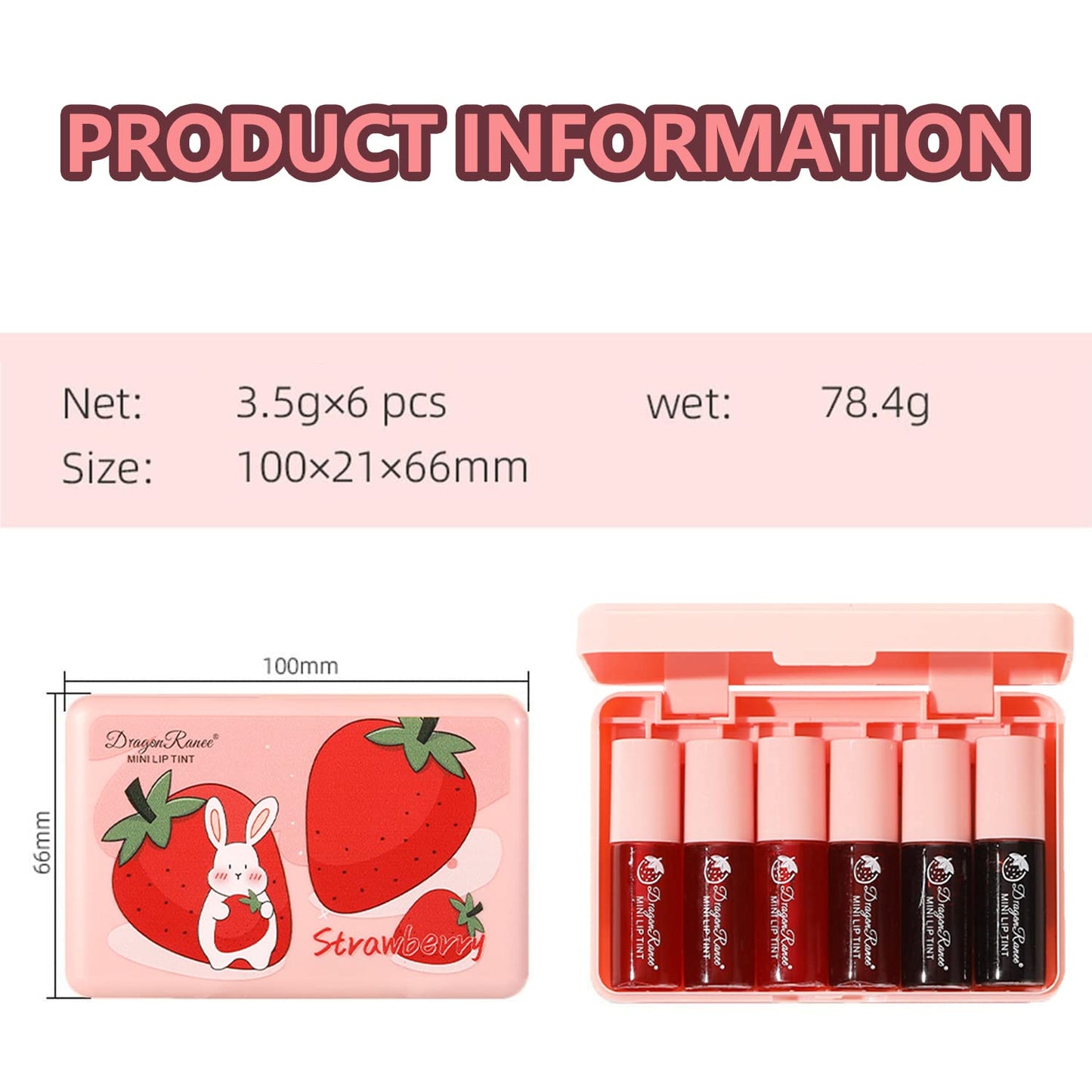 Eakroo 6 Colors Lip Tint Stain Mini Liquid Lipstick, Lip Gloss for Wom