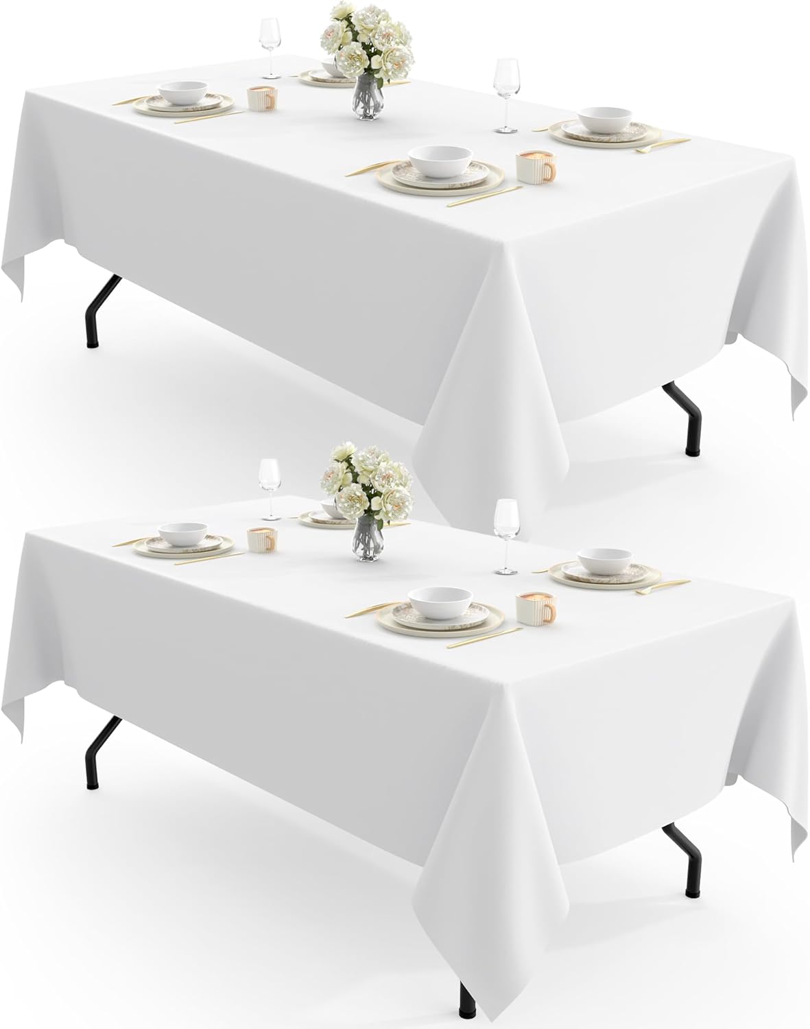 Pureegg Rectangle Table Cloth 60" x 102" – Durable Polyester Tableclot