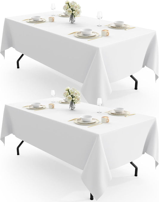 Pureegg Rectangle Table Cloth 60" x 102" – Durable Polyester Tableclot
