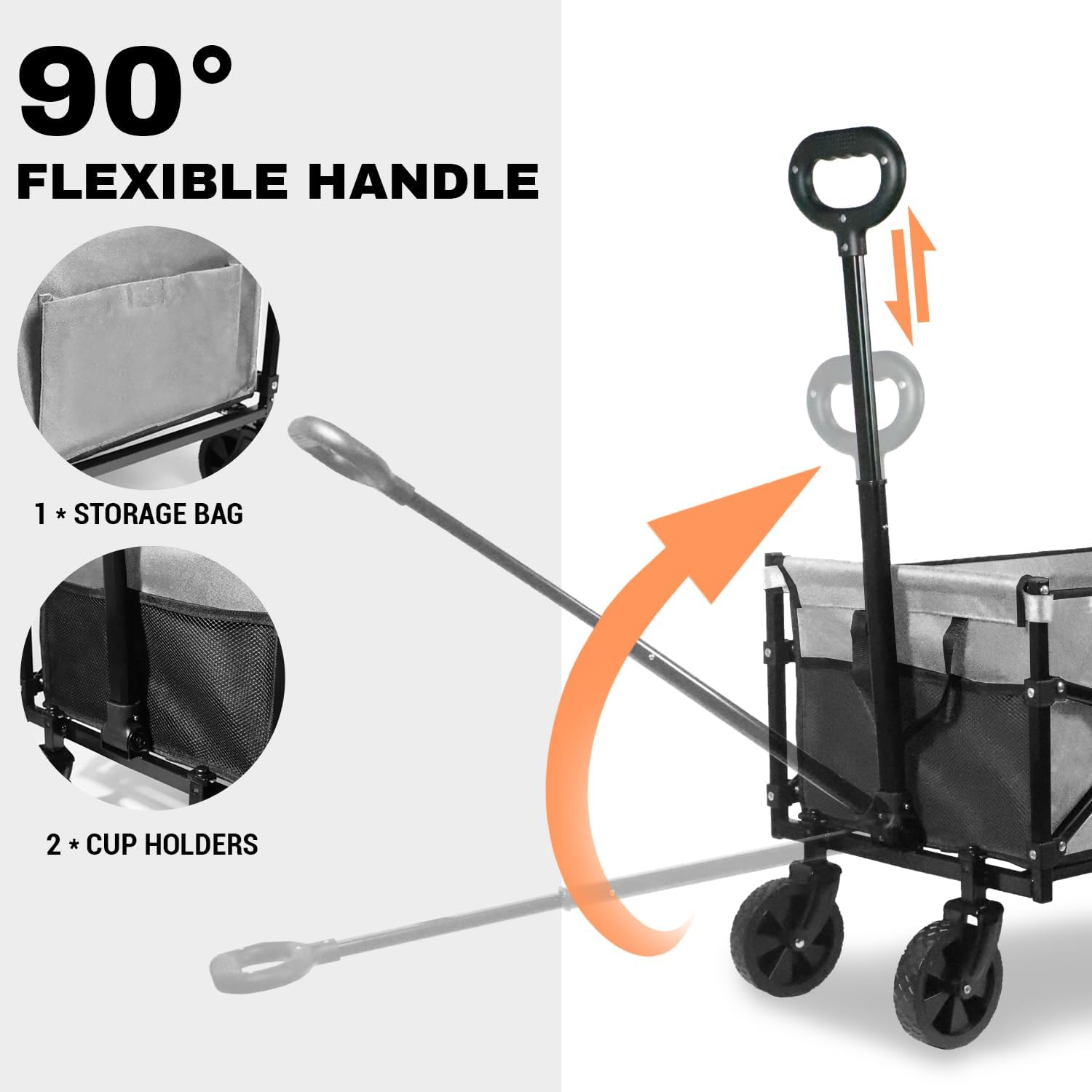 Collapsible Wagon 352LBS Capacity, Foldable Large Wagons Carts, Heavy 