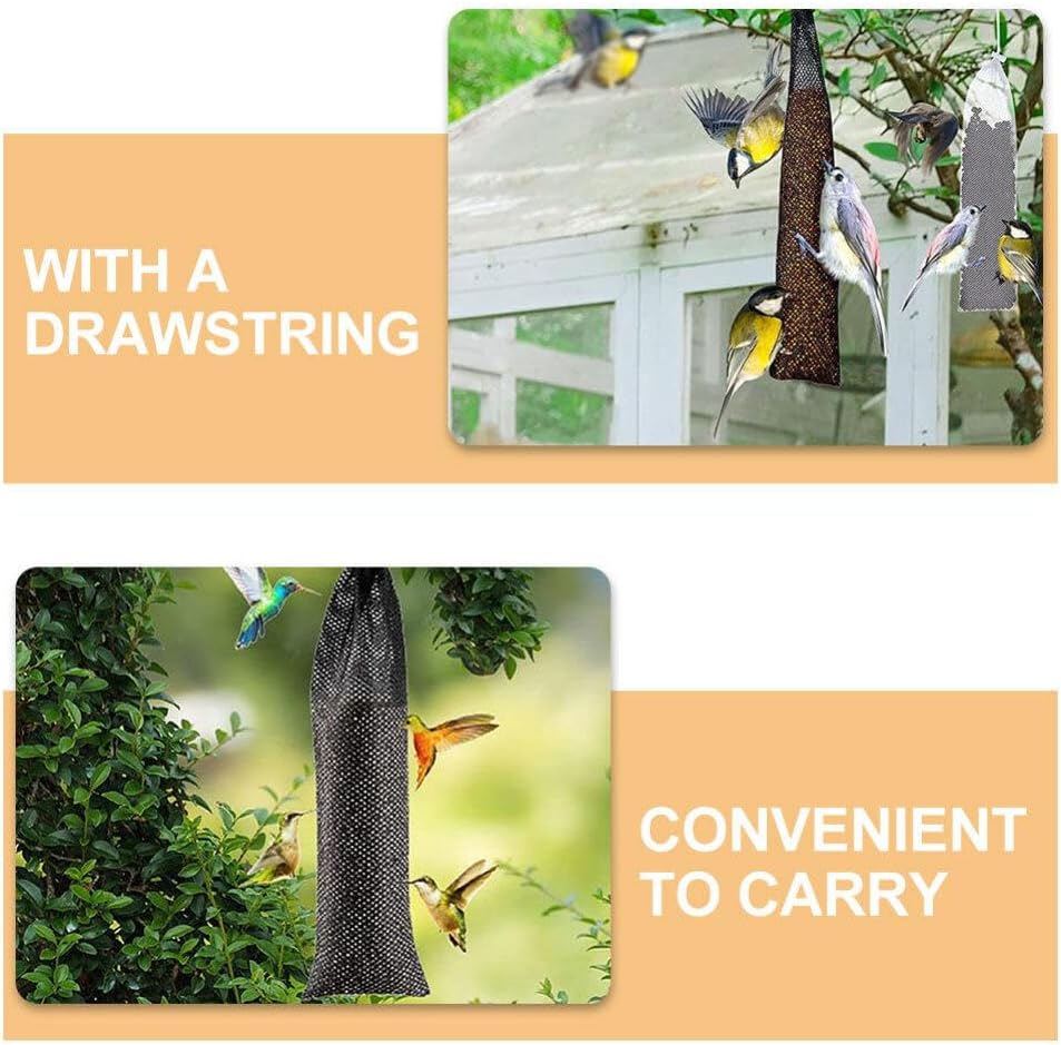 Milisten 8pcs Drawstring Bird Feeder Bag Finch Sock Feeder for Outdoor