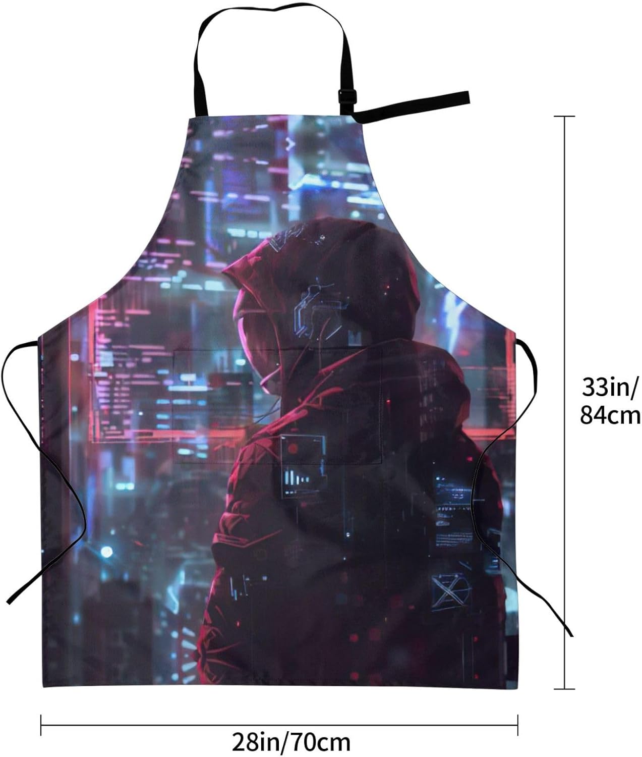 Hacker Era print Waterproof chef's apron with pocket apron for kitchen