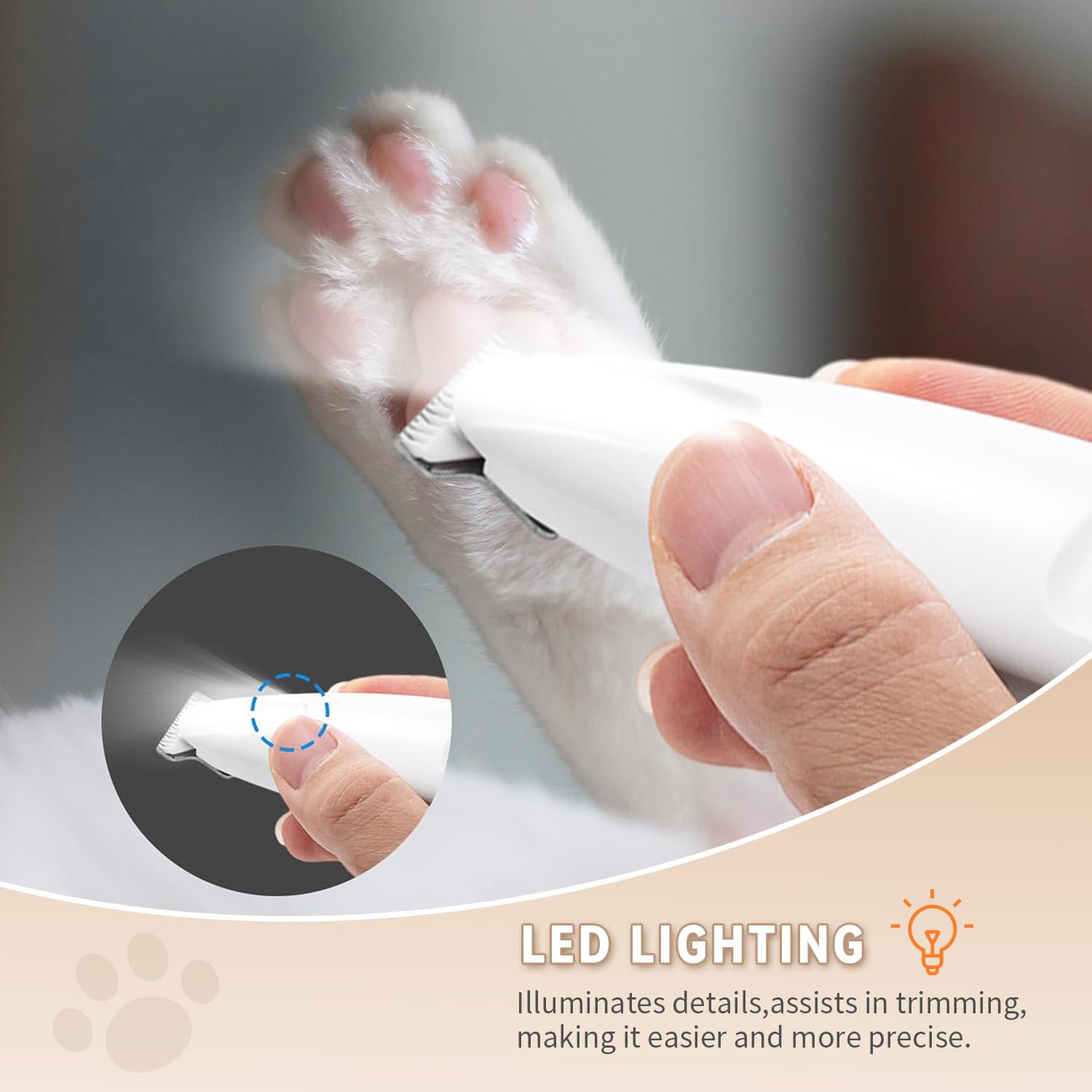 2026 New Pet Precision Trimmer, Dog Paw Trimmer with LED Light, Low No
