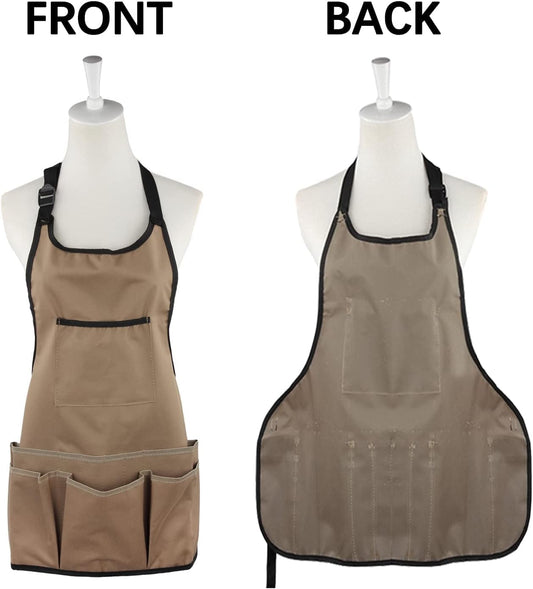 PATILWON Gardening Apron with Large Pockets for Women, 14 Pockets Waterproof Tool Apron, Work Apron Heavy Duty, Size M to XL