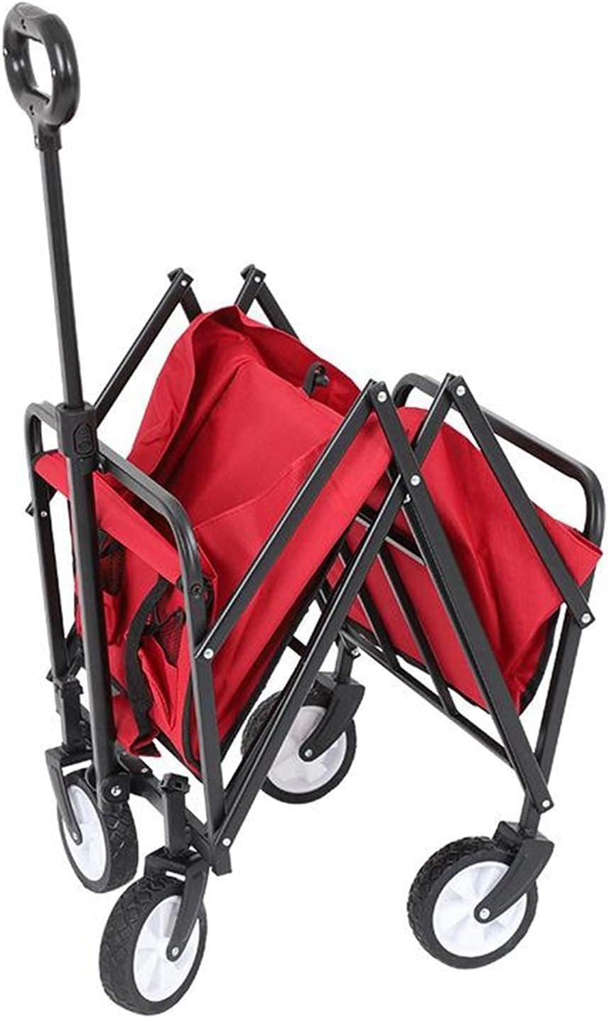 Garden Trolley Red Cart Wheelbarrow Garden Trolley Portable Beach Cart Foldable Shopping Cart Camping Grocery Cart Outdoor Work Cart Dimmable