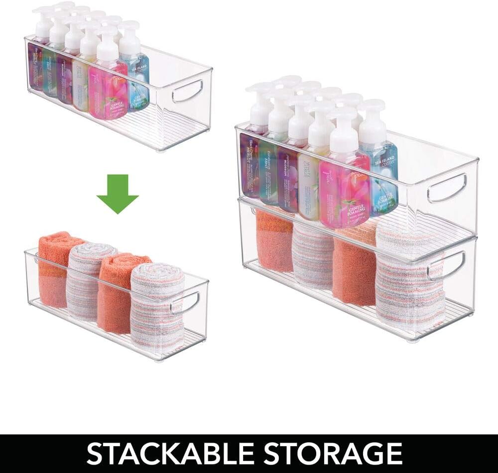 mDesign Plastic Toiletry Organizer for Bathroom - Storage Holder Bin w