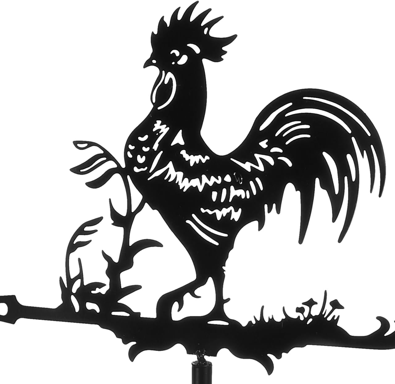 23.42 Inch Wrought Iron Rooster Weather Vane Metal Wind Direction Indicator for Garden Outdoor Lawn Farmhouse Decor
