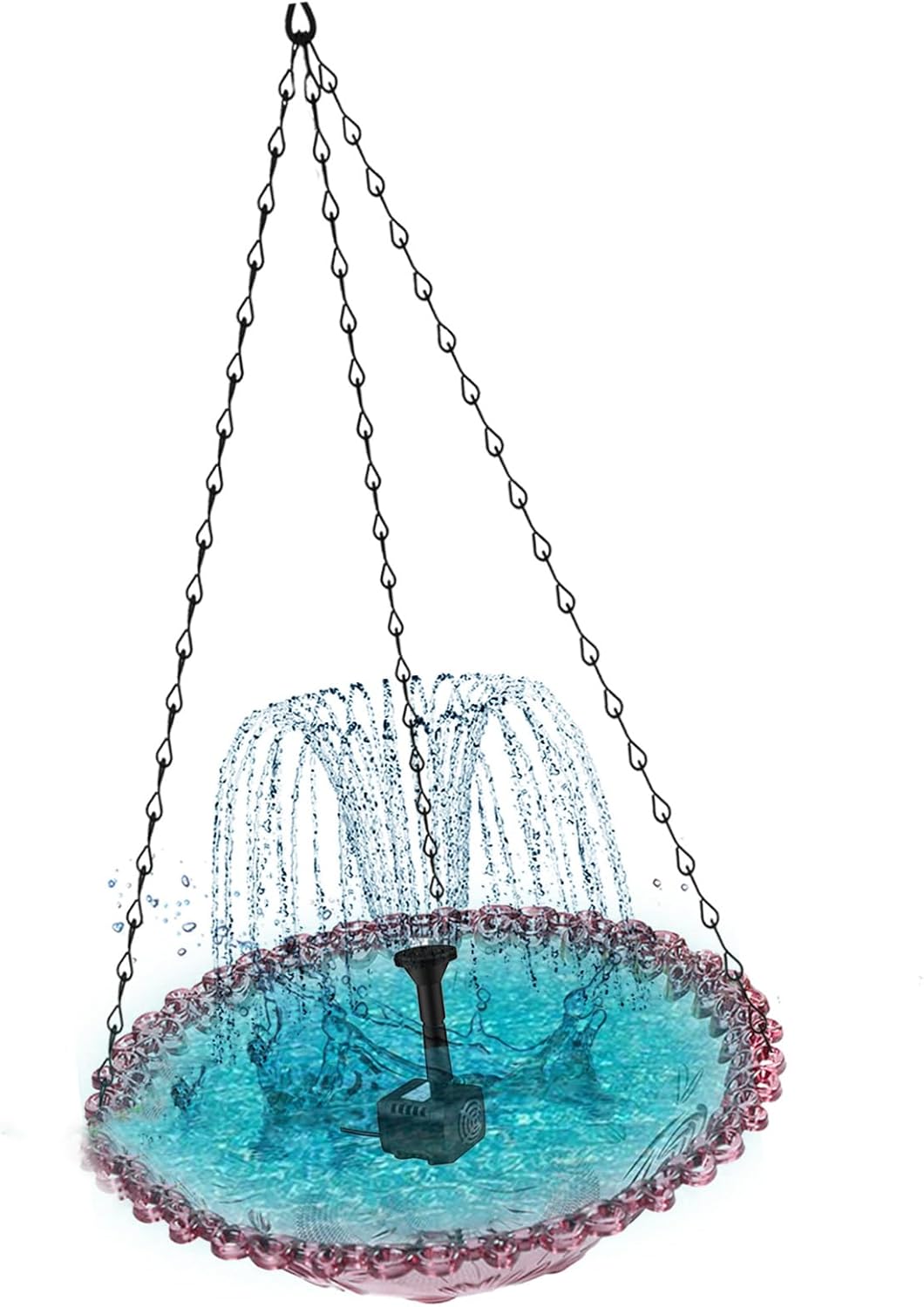 Decorative Solar Power Bird Bath Bowl for Garden Yard Balcony Birdwatching Bath Tray for Nature Lover