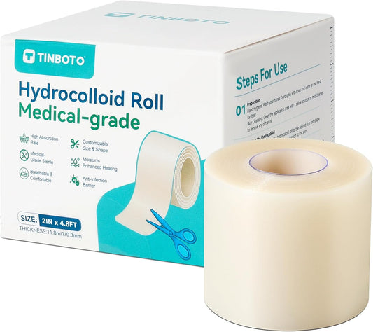 Hydrocolloid Roll for Wound Care, Hydrocolloid Bandages with Self-Adhe
