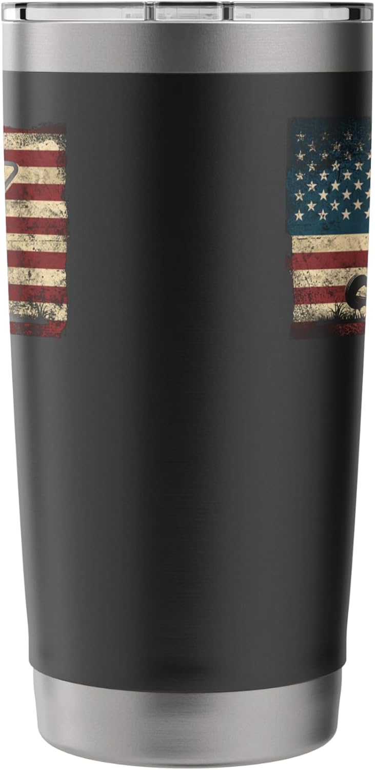 Lawn Mower Mowing Dad Father Landscaper Usa American Flag Stainless Steel Insulated Tumbler
