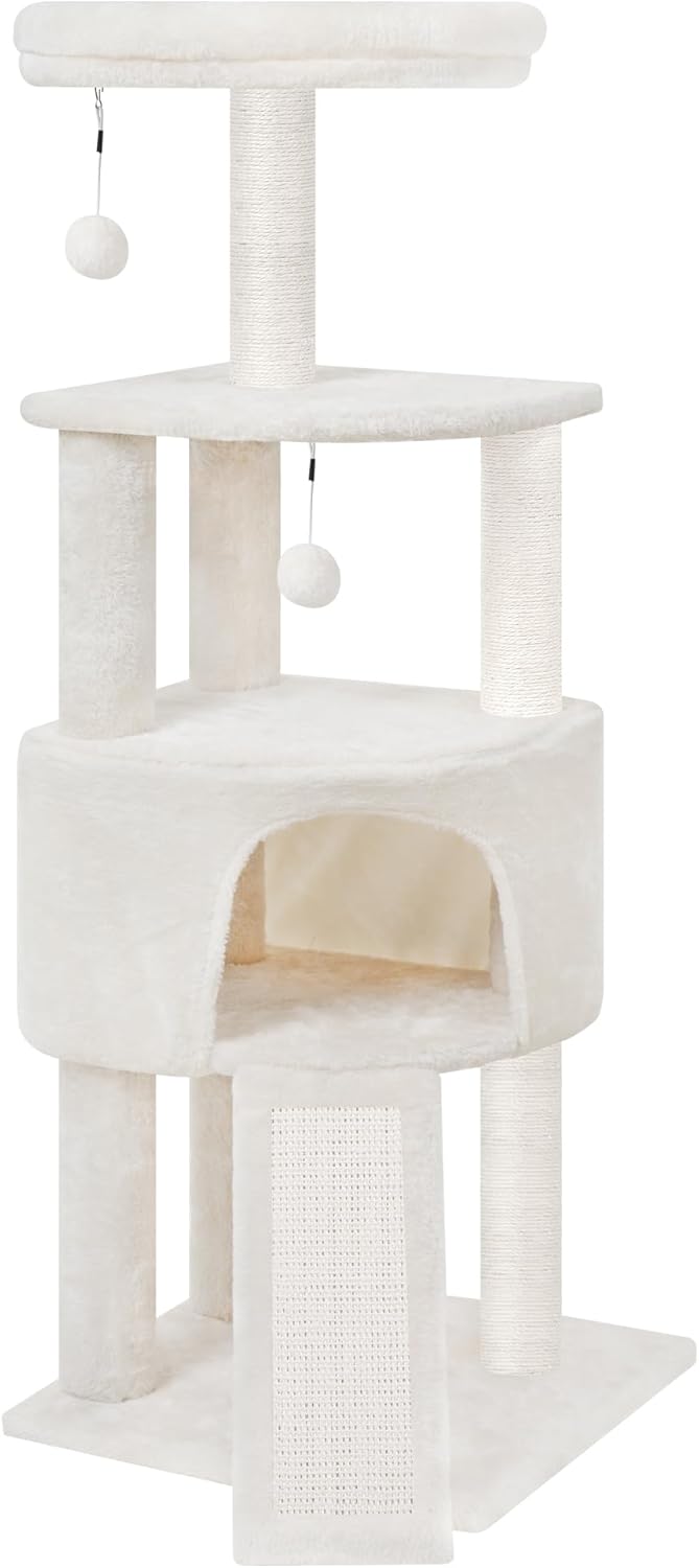 45in Cat Tree Tower with Big Condo for Indoor Kitten,Cat Tower with Sc