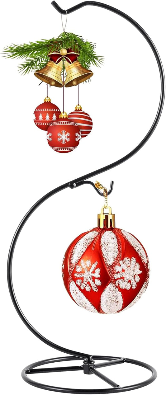 Ornament Display Stand Holder Iron Hanger Air Plant Stand Flower Pot Holder Iron Stand for Hanging Glass Globe Ball ,Christmas Wedding Ornament, Home Office Decor (S-style)