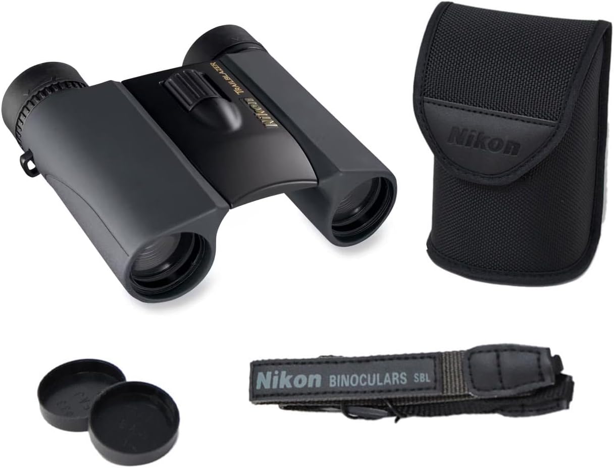Nikon Trailblazer 10x25mm Binoculars - Compact, Waterproof & Fogproof, Bright Multilayer-Coated Optics, Roof Prism - All-Terrain Outdoor Wildlife Viewing & Birdwatching Binoculars (8218)