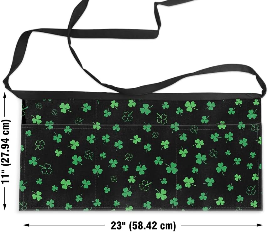 WIRESTER Unisex Waitress Apron for Servers, Half Waist Apron With 3 Po
