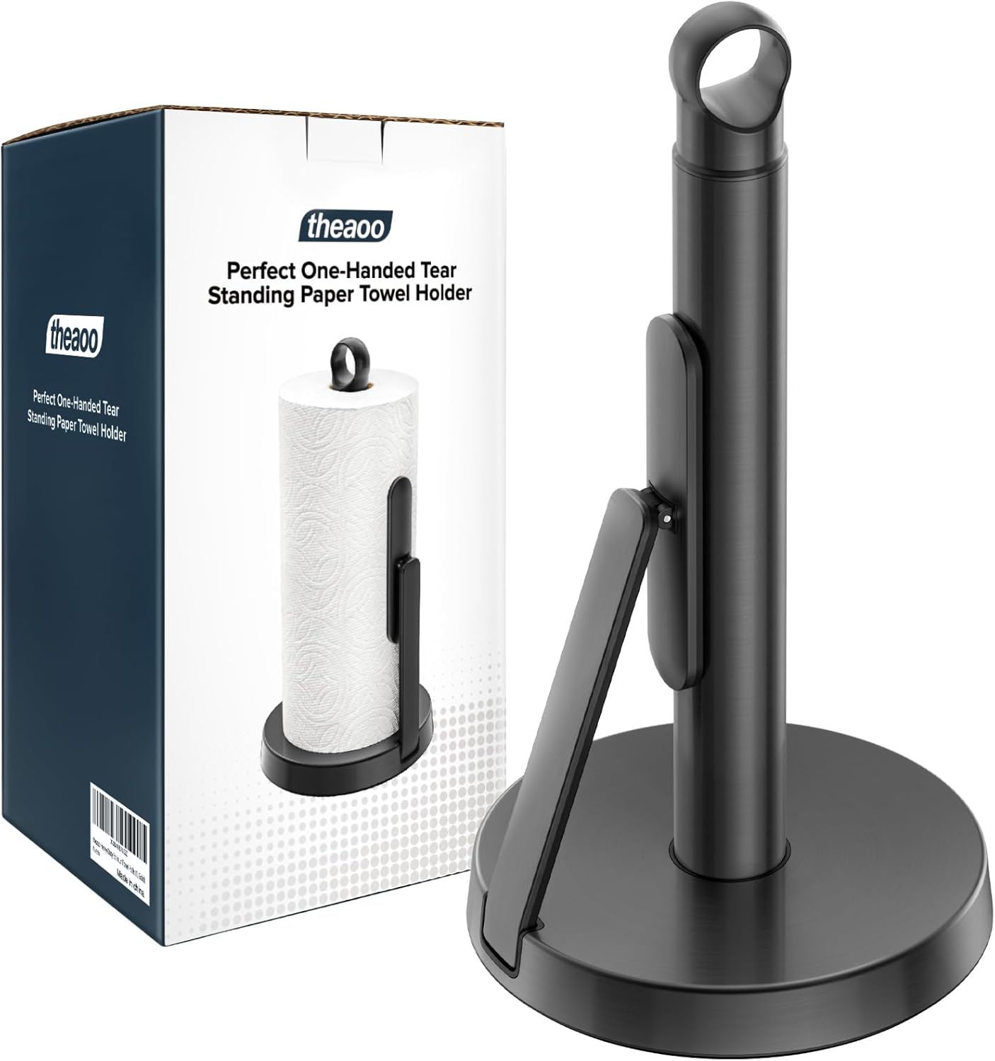 theaoo Heavy-Duty Stainless Steel Paper Towel Holder with Tension Arm 