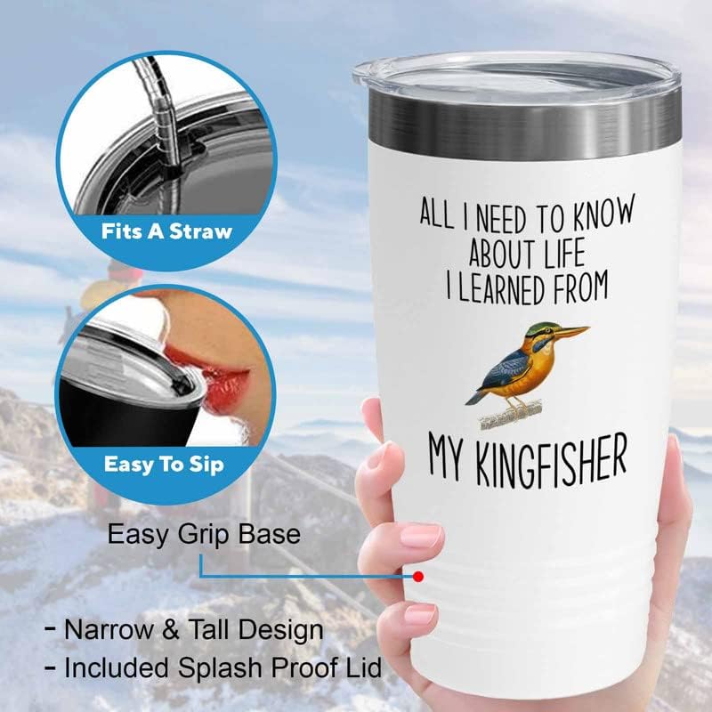 Bird Lover White Edition Viking Tumbler 20oz - Lfe My Bird - Hummingbi