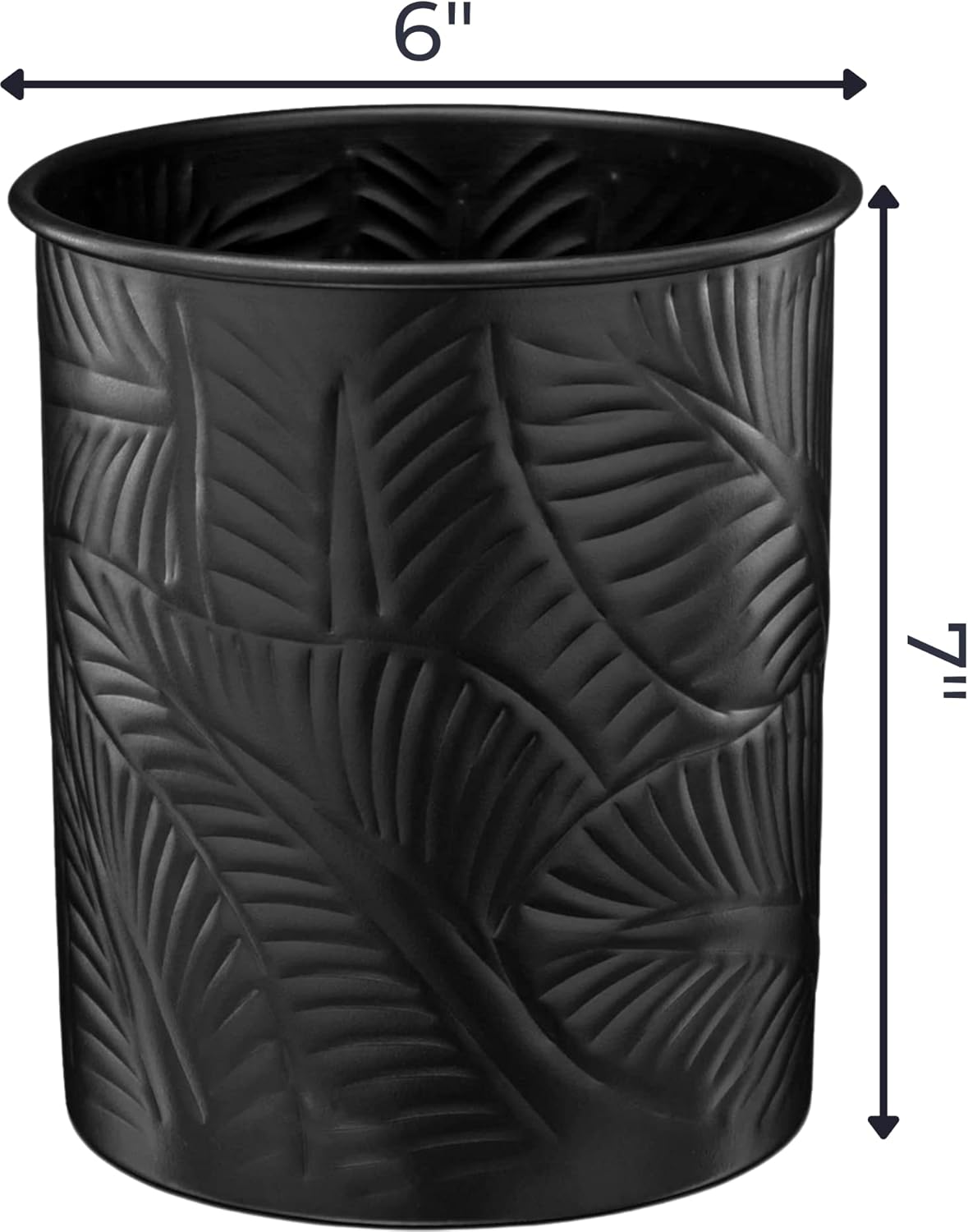 Monarch Abode Kitchen Utensil Holder – Floral Embossed Metal Black Ute