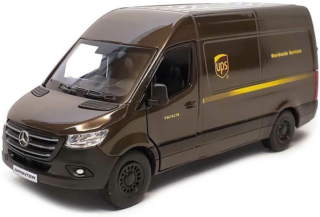 KiNSMART - Mercedes-Benz Sprinter UPS Edition Cargo Van, 1:48 O Scale 