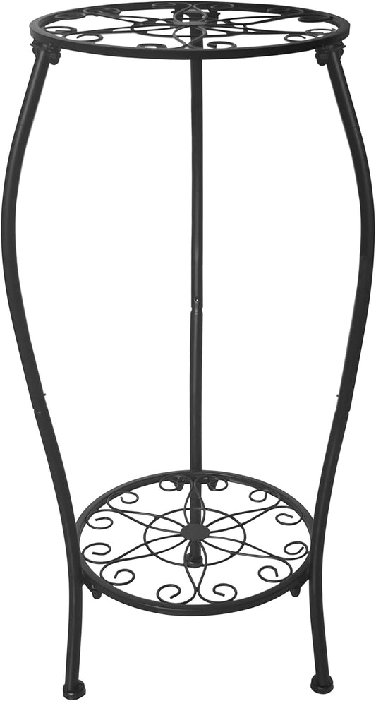 Metal Plant Stand 2 Tier Indoor Outdoor, Tall Flower Pot Shelf Rustpro