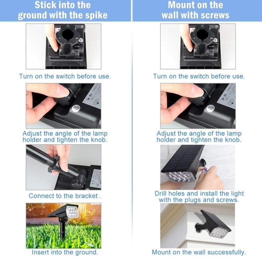 Wall Lamps,20Led Adjustable Solar Spotlight Solar Garden Light Ip65 Super Bright Landscape Wall Light Outdoor Light 6000K Solar Lamp/3000K/4 Pcs