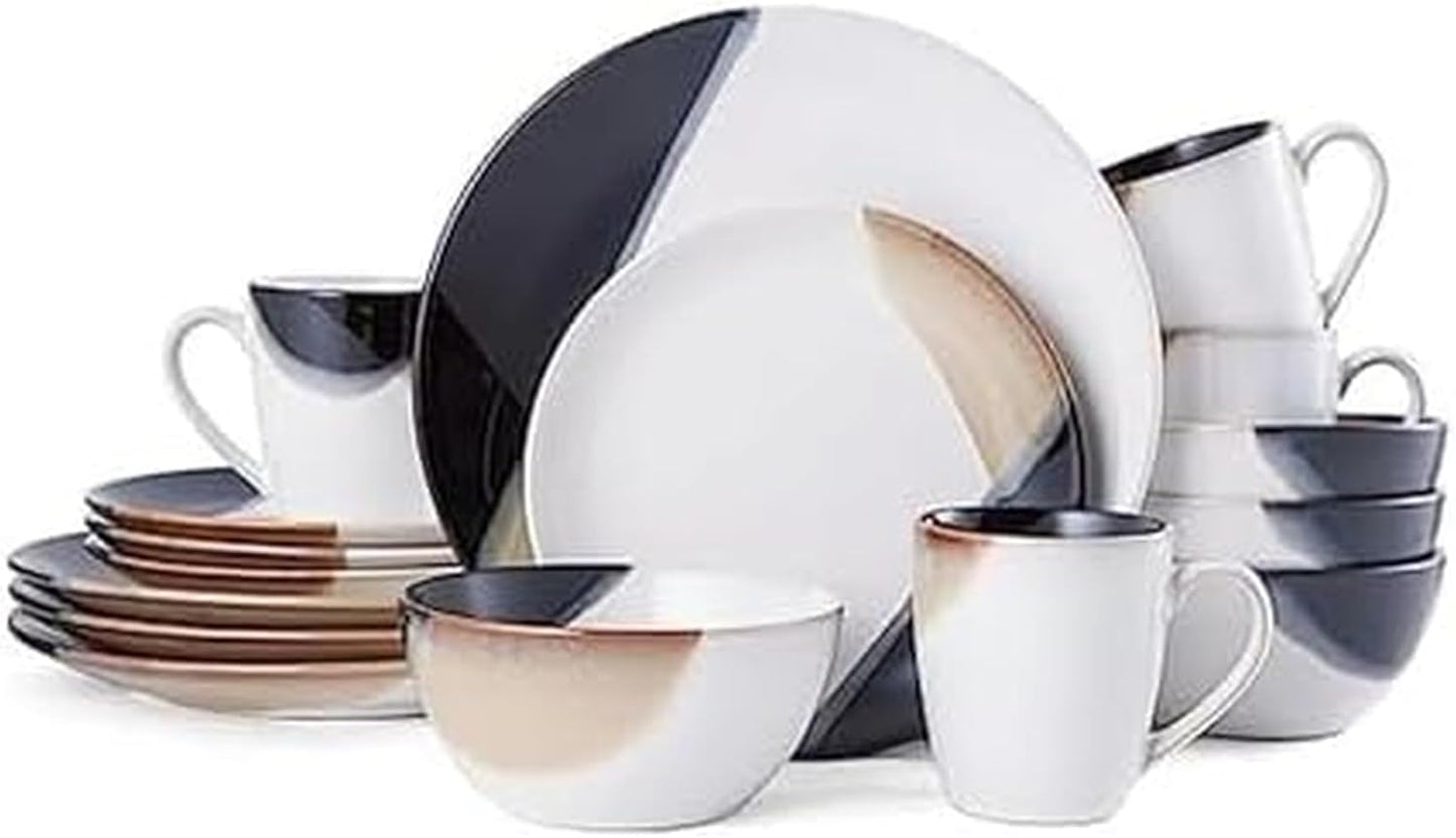 Gourmet Basics by Mikasa Caden 16-Piece Stoneware Dinnerware Set — Ser