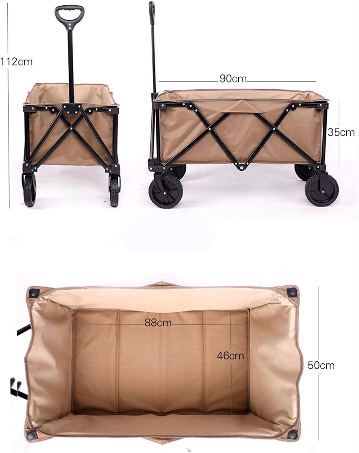 Garden Carts Folding Garden Beach Trolley Outdoor Utility Wagon Garden Trolley Carts Shopping Camping Cart Outdoor Trolley (Color : Red, Size : One Szie) (Blue One szie)