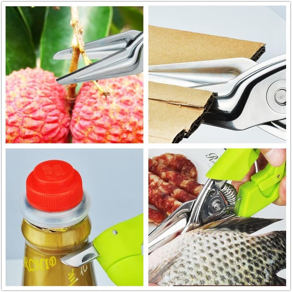 Multi Function Kitchen Garden Shears Spring-Loaded With Anti-Slip Hand