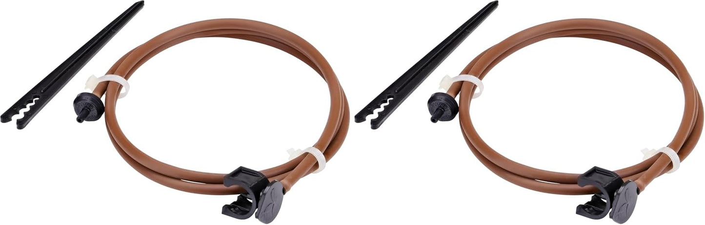 Raindrip SDFLGT 2 GPH Pressure Compensating Dripper Assembly, with Clamp N Pierce Inlet on 4 in. Stake, 1 Count (Pack of 2), Brown
