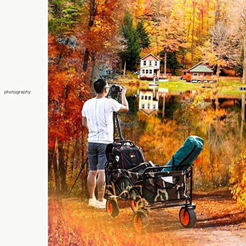 Trolleys, Foldigarden Trolley Cart Heavy Duty Wagon Multi-Function Portable Shoppicart for Outdoor Campibeach Photography Pull Truck with 4 Wheels, Load：60Kg
