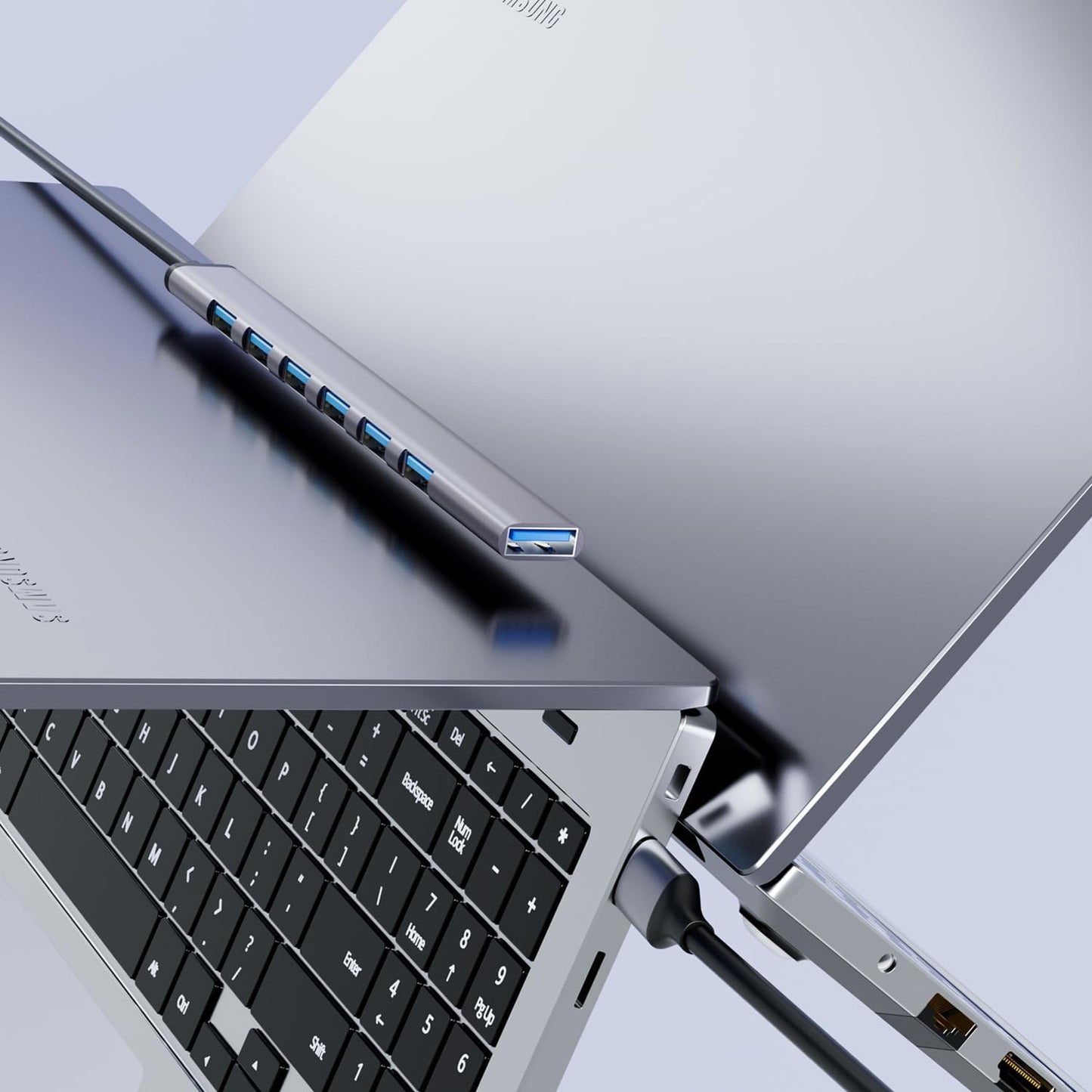 USB 3.0 hub, SNLLMZI Aluminium USB 3.0 7 Port Hub Expander,Ultra Slim 
