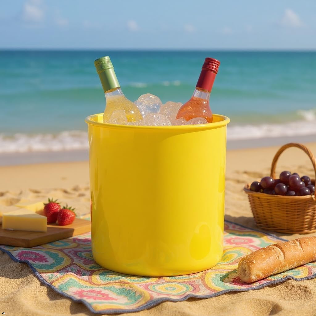 Reston Lloyd Extra-Large Multipurpose Utensil Crock for – BPA-Free Plastic Kitchen Tool Holder for Countertop, Camping, RV, Craft Desk, Wine Cooler, Garden, Patio Organizer, Lemon