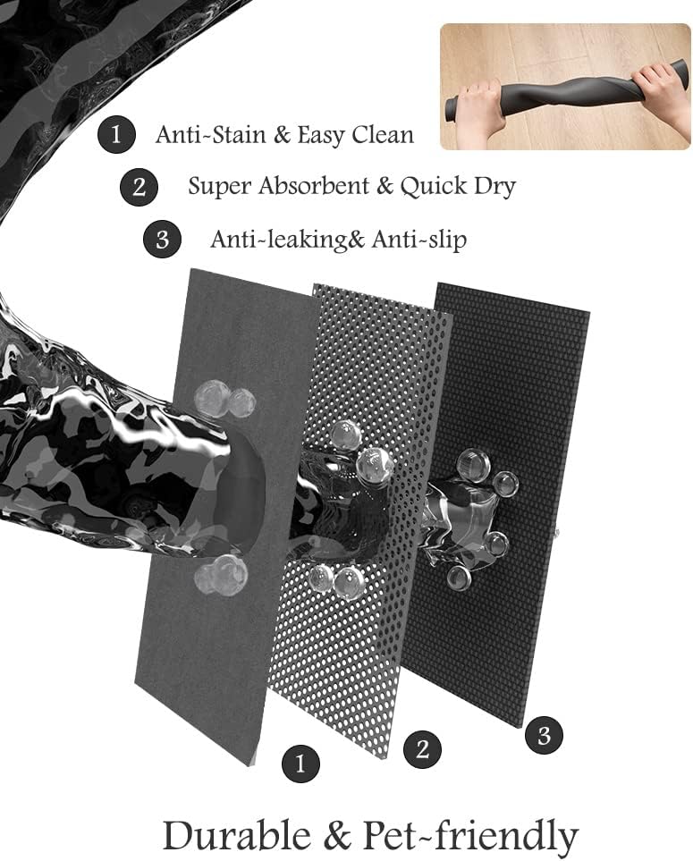 Pet Feeding Mat-Absorbent Dog Mat for Food and Water Bowl-No Stains Qu