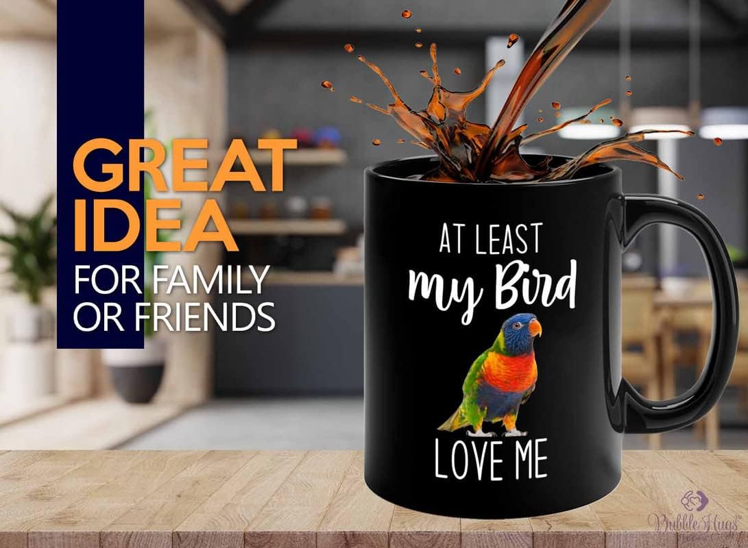 Bird Lover Coffee Mug 11oz Black - Bird loves me - Hummingbird Nest Ca