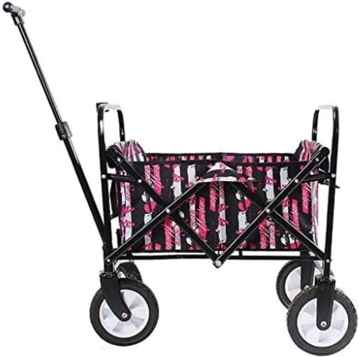 Wagon Cart Beach Wagon Garden Wagon Folding Garden Trolley Cart Heavy Duty Wagonwith 4 Wheels Shopping Cart for Outdoor Camping Beach Supermarket Grocery Wagon Utility Wa