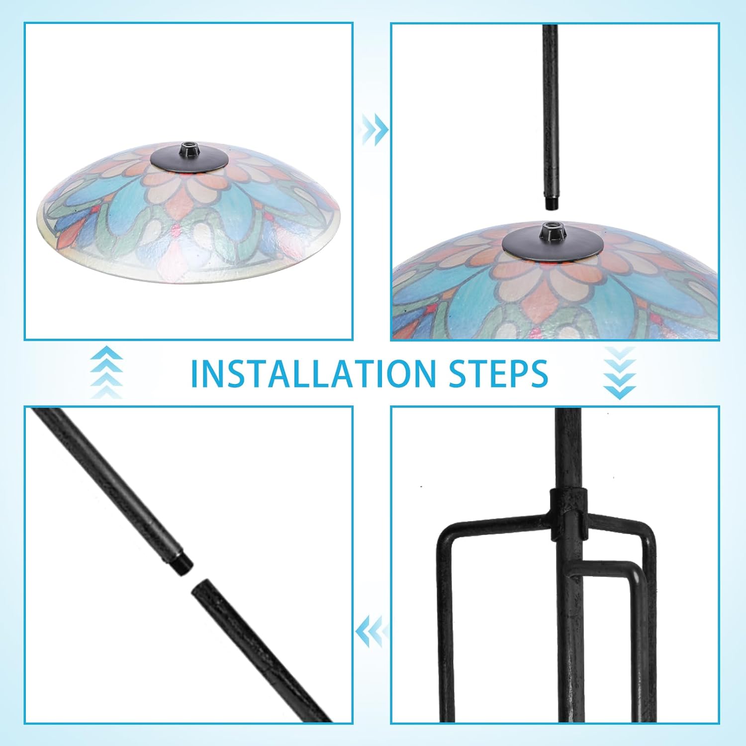 Bird Baths for Outdoors, Glass Birdbaths Outdoor Garden Birdfeeder wit