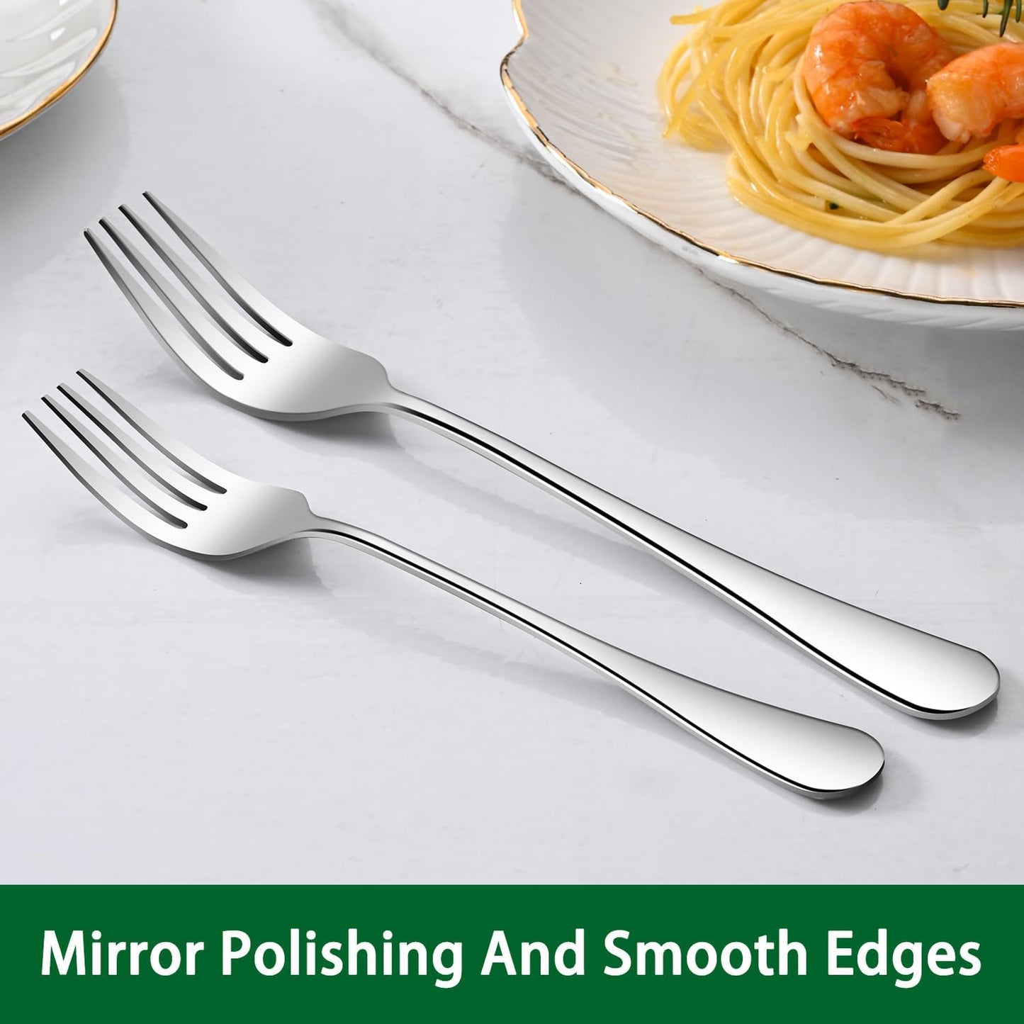Dinner Forks,8-Piece 8 Inches Stainless Steel Table Fork,Dishwasher Safe Flatware Forks,Food Grade Mirror Polishing Silverware Main Fork For Home,Restaurant Or Hotel
