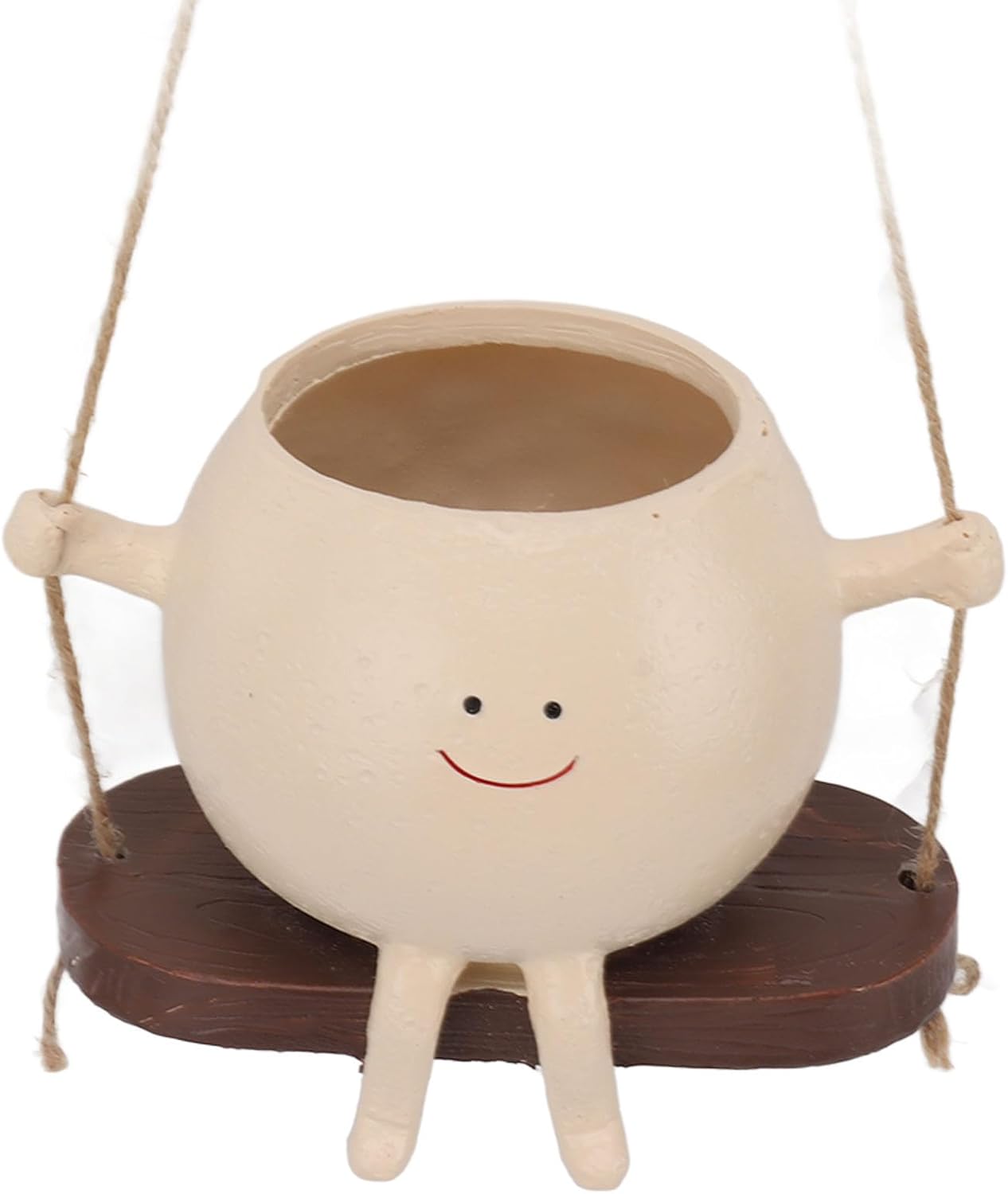 plplaaoo Swing Face Planter Pot, Hanging Planters for Indoor Plants, Swing Face Planter Pot Exquisite Lovely Unique Resin Hanging Planter with Rope for Plants Succulent