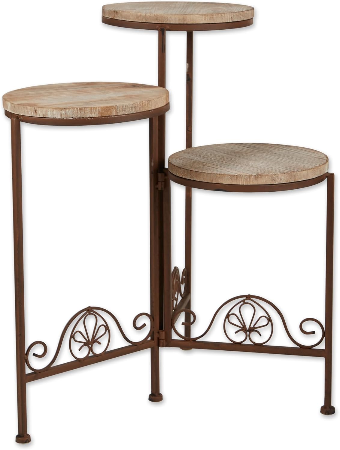 Gifts and Decor Rustic Finish Triple Planter Table Set
