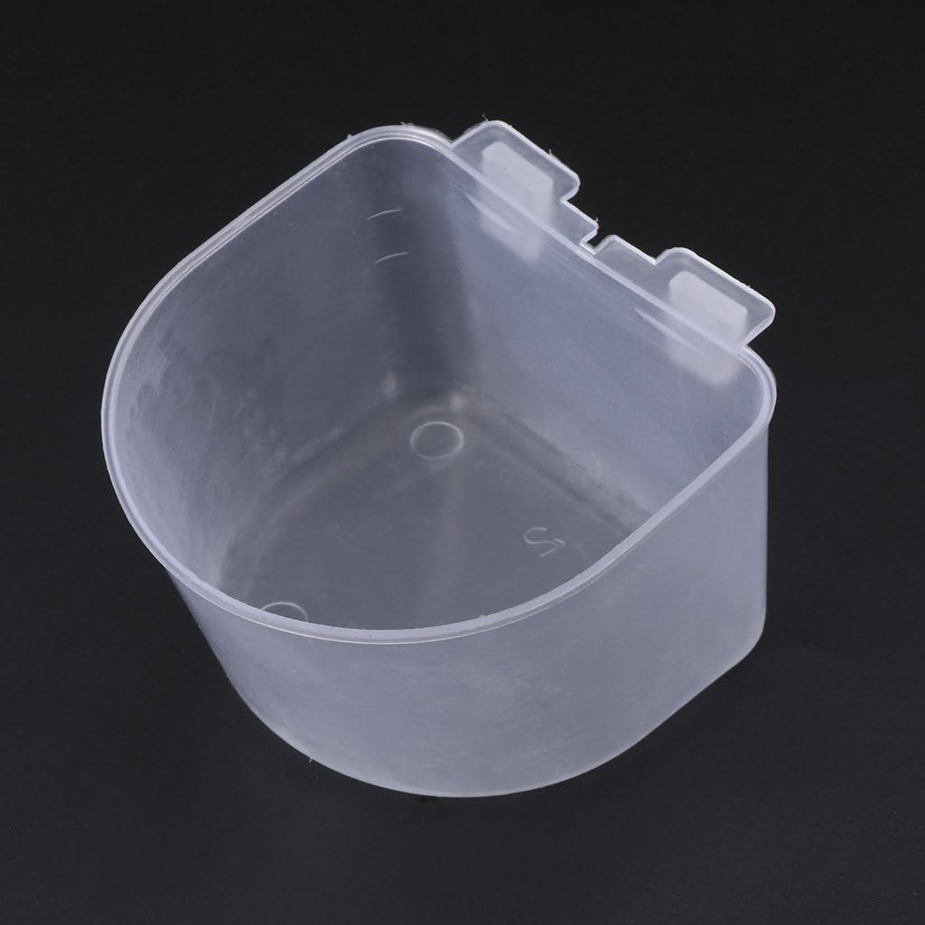 5 Pieces Bird Feeding Cups Plastic Bowls Cage Hanging Dish for Finch Canary